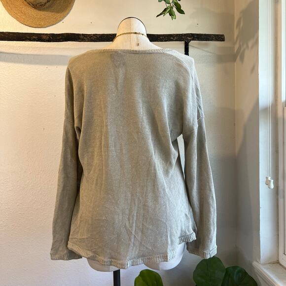 State of Claude Montana Knit Linen VNeck Bell Sleeve Slouchy Sweater Size Large - Picture 5 of 11